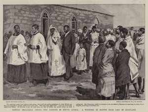 Influencia británica entre los nativos en Sudáfrica, una boda en la alta sociedad nativa en Zululandia